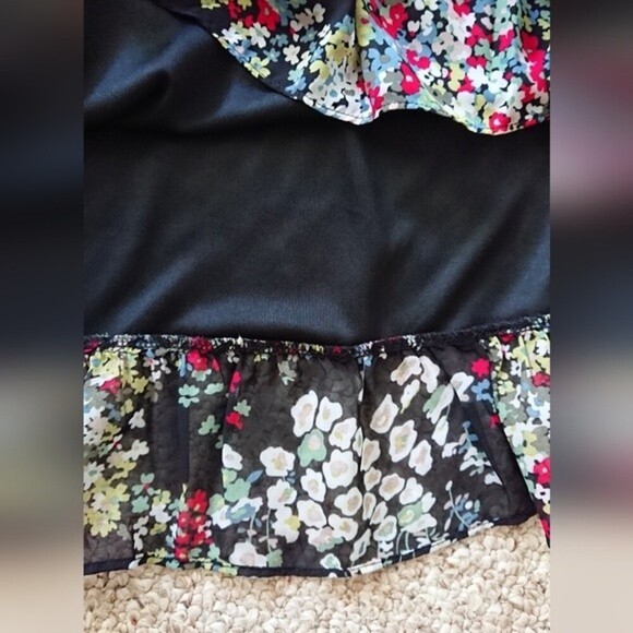 MISS SIXTY flirty ruffled short puff sleeves multicolor floral dress Size 2  - Picture 9 of 12